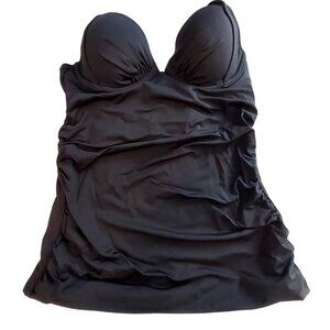 Tommy Bahama Black Pearl Underwire Full Coverage Tankini Swimsuit Top Size XS